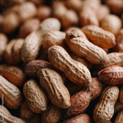 Close-up of peanuts in shells with natural texture