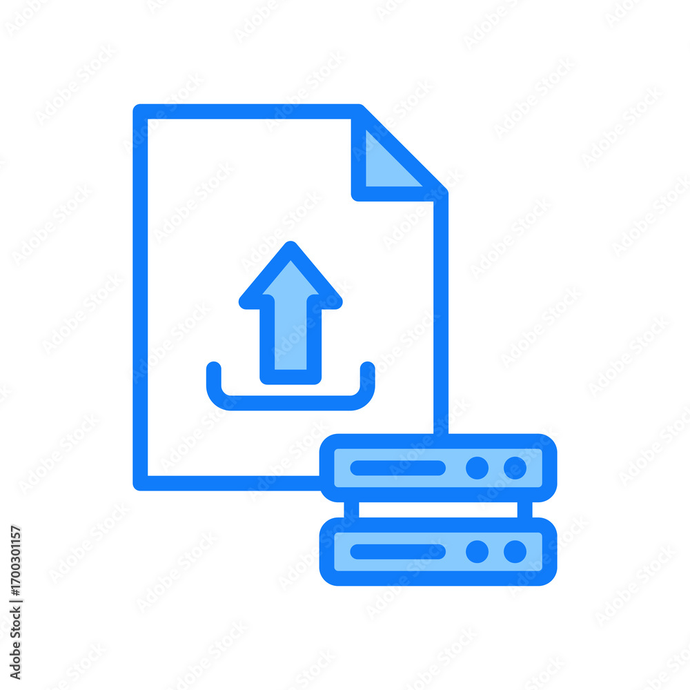 Fototapeta premium Upload Data blue icon 