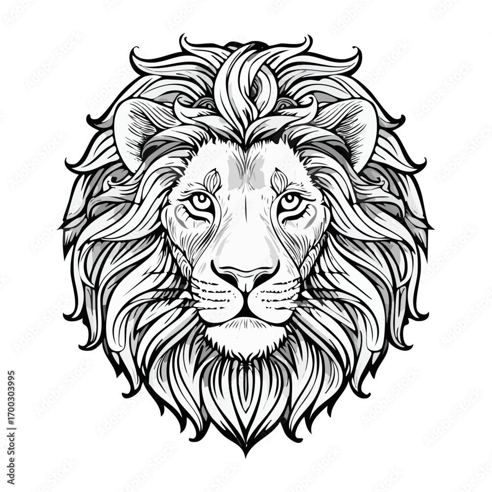 Fototapeta premium Lion head logo icon ai generated