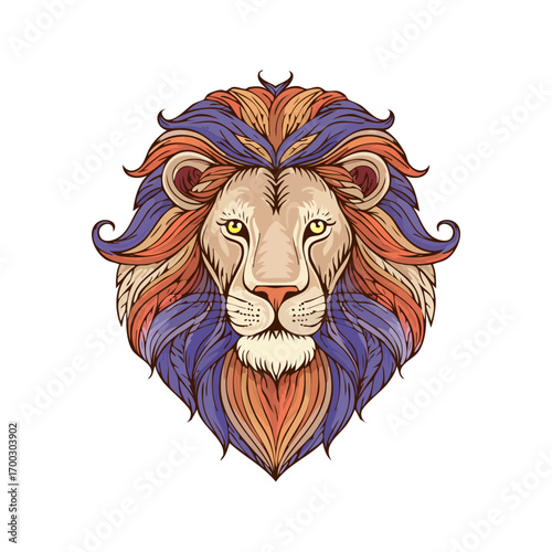 Lion head logo icon ai generated