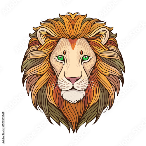 Lion head logo icon ai generated