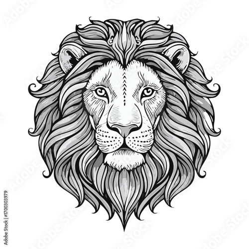 Lion head logo icon ai generated