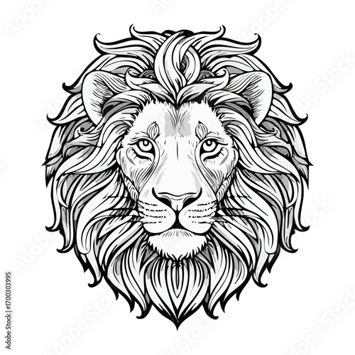 Lion head logo icon ai generated