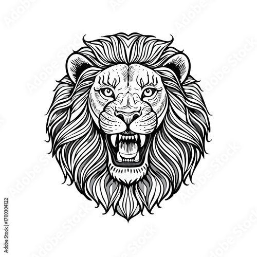 Lion head logo icon ai generated