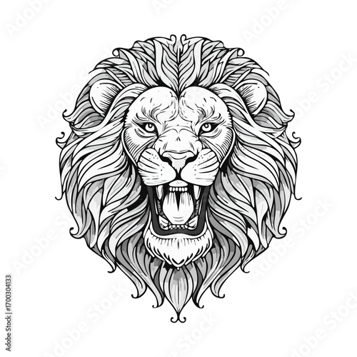 Lion head logo icon ai generated
