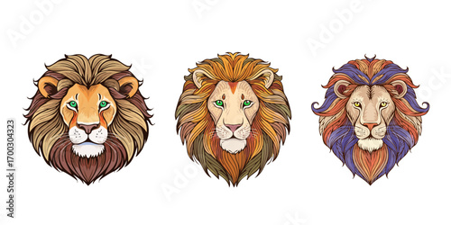 Lion head logo icon ai generated