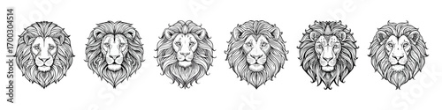 Lion head logo icon ai generated
