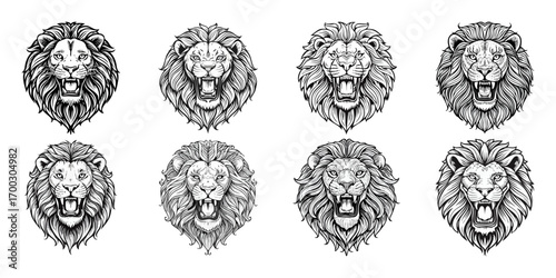 Lion head logo icon ai generated