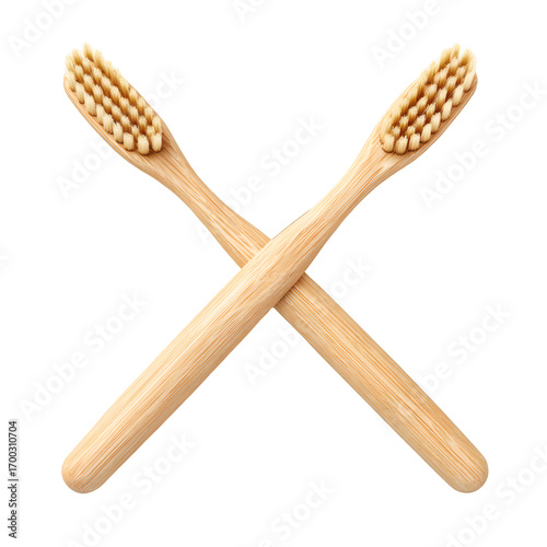 Eco Toothbrushes Crossed on Transparent Background