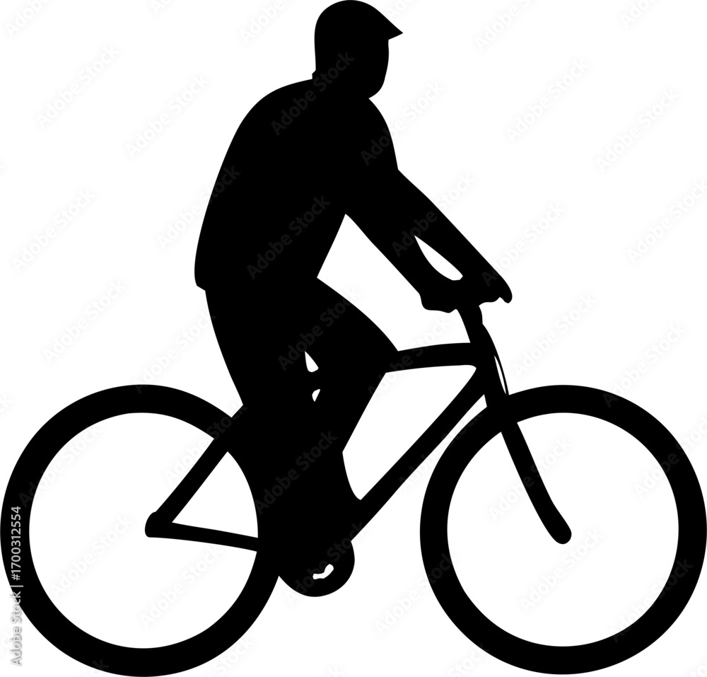 Obraz premium Cycling Silhouette Vector Bicycle Rider Sport Design