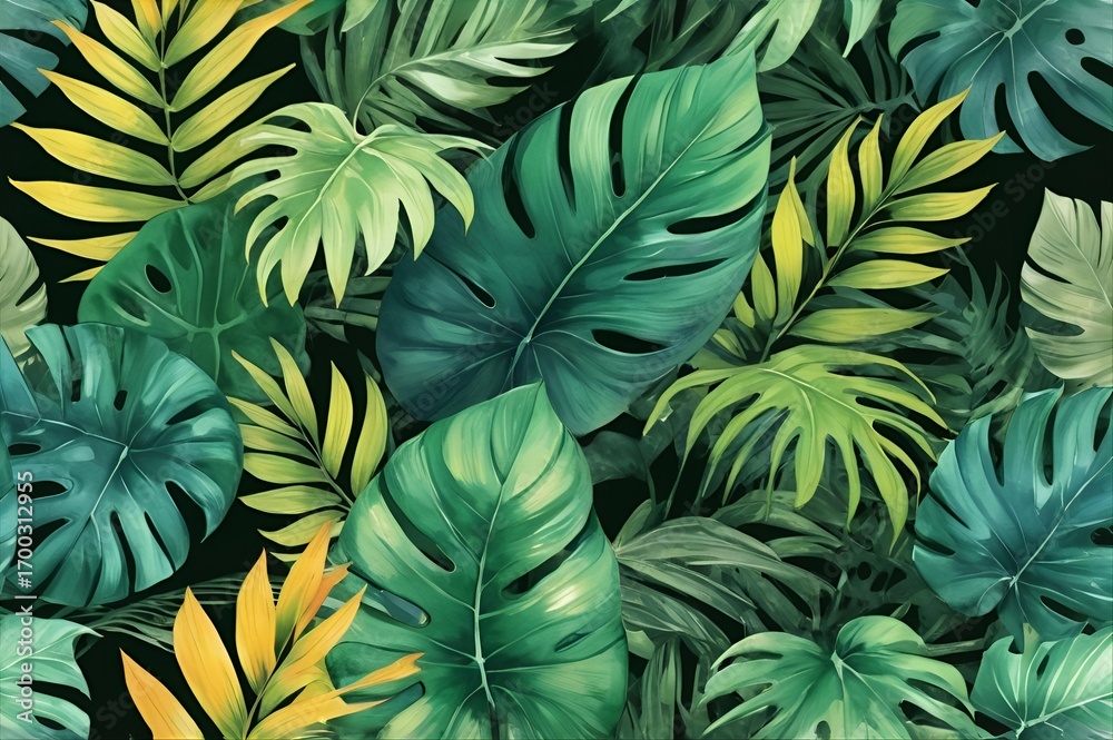 custom made wallpaper toronto digitalTropical Leaves Seamless