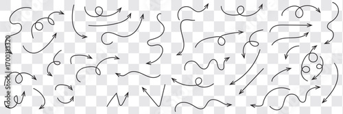 Hand drawn arrow vector icons set. sketch arrow design for business plan and education.