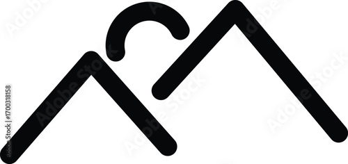 Simple mountain icon illustration