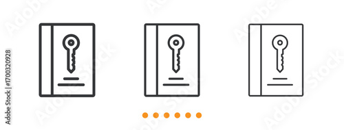 Keycard icon. Thin line icon vector