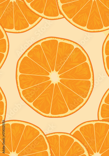 Fresh juicy orange slices pattern delicious citrus fruit refreshing summer appetizing food