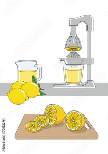 Freshly squeezed citrus fruit juice extraction using manual juicer