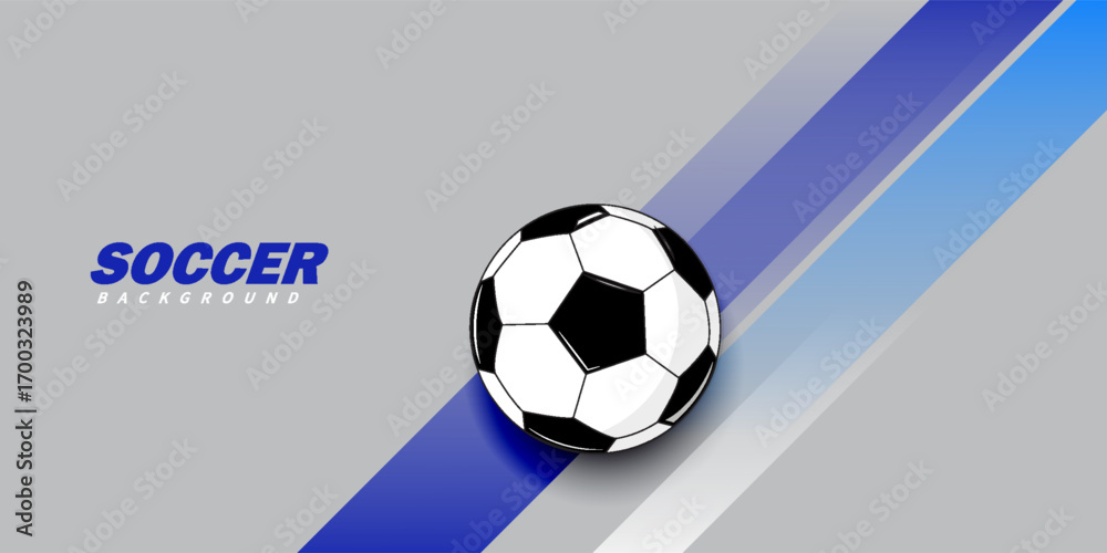 Obraz premium Soccer Template design , Football banner, Sport layout design, Blue Theme, vector illustration