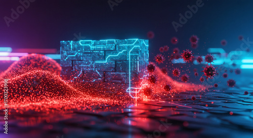 Cyber Security Shield Defending Against Digital Viruses