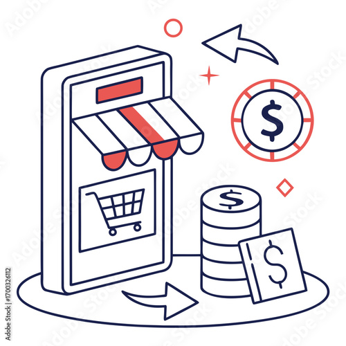 Mobile shopping app offers seamless online transactions and secure digital payments instantly