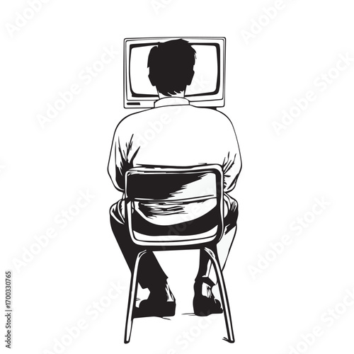 man watching tv