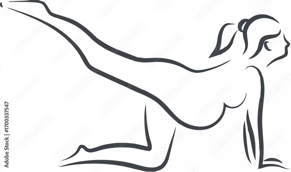 Obraz premium Pregnant women in yoga pose l...