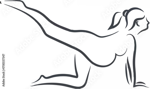 Pregnant women in yoga pose l...