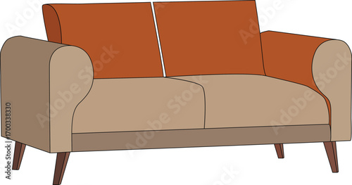 Sofa isolated on a white background realistic vector illustration