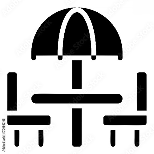 Umbrella table with chair ico...