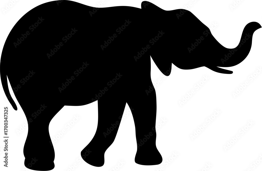 Obraz premium Elephant Silhouette Vector Illustration Wild Animal Design