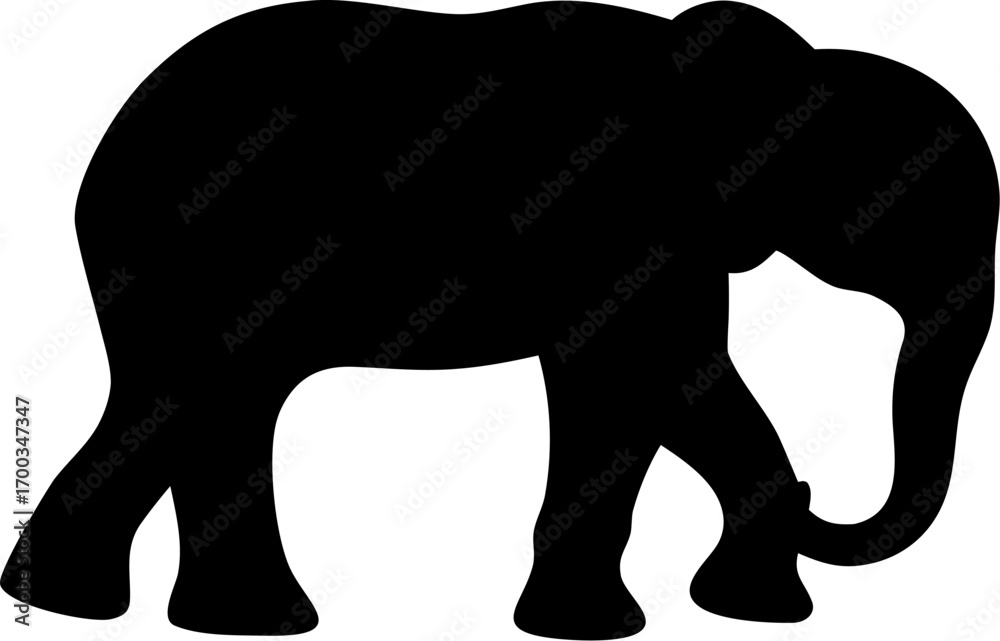 Fototapeta premium Elephant Silhouette Vector Illustration Wild Animal Design