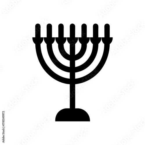 menorah icon black silhouette vector illustration on transparent background