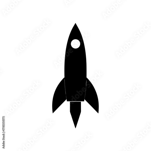 rocket icon black silhouette vector illustration on transparent background
