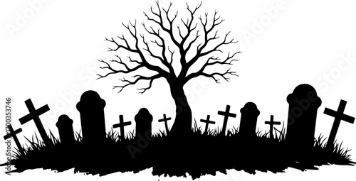 Haunted House , Halloween Silhouette with Bats