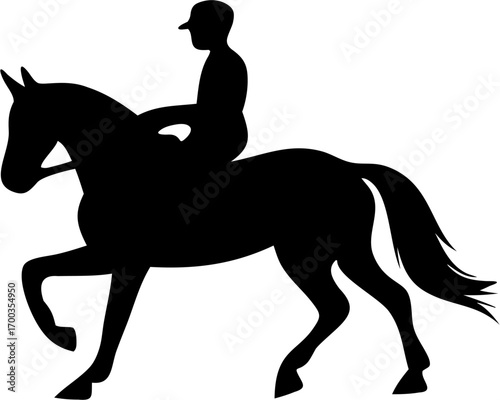 Equestrian Silhouette Vector Illustration Horse Rider Sport