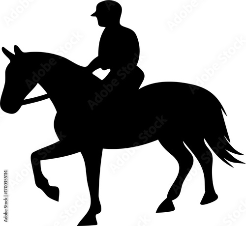 Equestrian Silhouette Vector Illustration Horse Rider Sport
