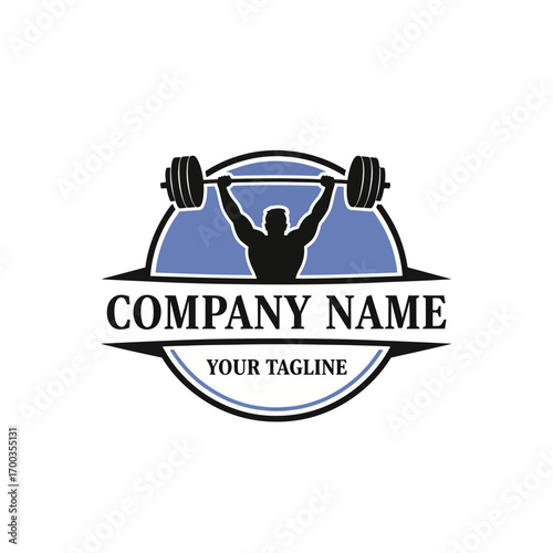 Strongman weightlifting logo design, gym, fitness, company branding.