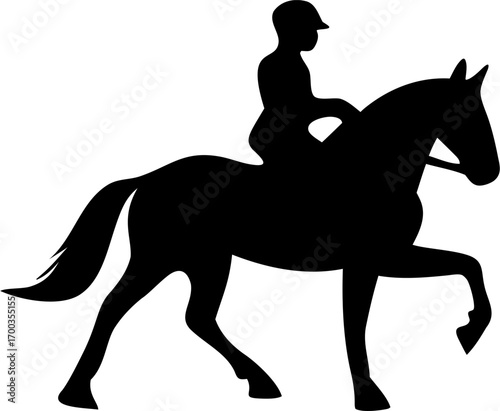 Equestrian Silhouette Vector Illustration Horse Rider Sport