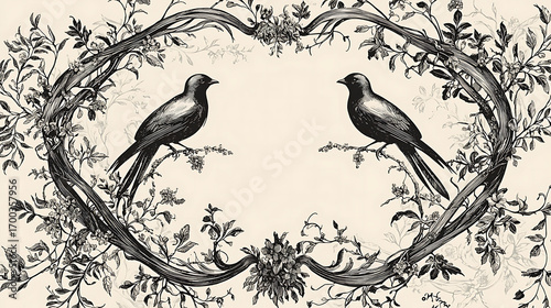 Two birds in a circular design