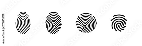 Set fingerprint scanning icon sign – stock Fingerprint scanning icon sign – stock 