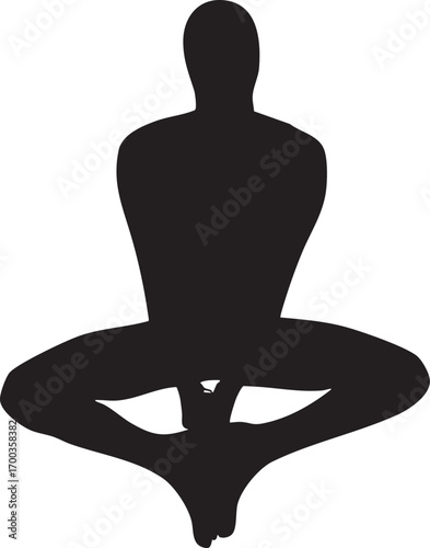 Yoga pose isolated in a white background silhouette vector illustration