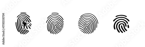 Set fingerprint scanning icon sign – stock Fingerprint scanning icon sign – stock 