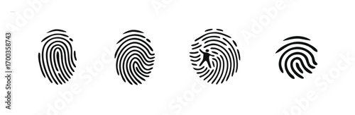 Set fingerprint scanning icon sign – stock Fingerprint scanning icon sign – stock 
