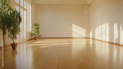 Empty room sunlight interior