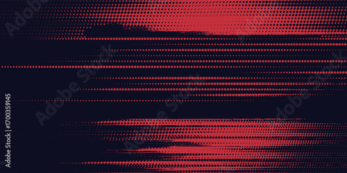 Red halftone dots blue color pattern gradient grunge texture background. Dot pop art comic sport style vector Banners, Posters or Sports. background