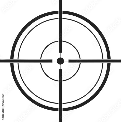 Black Crosshair Reticle Graphic Clean Minimalist Target Icon
