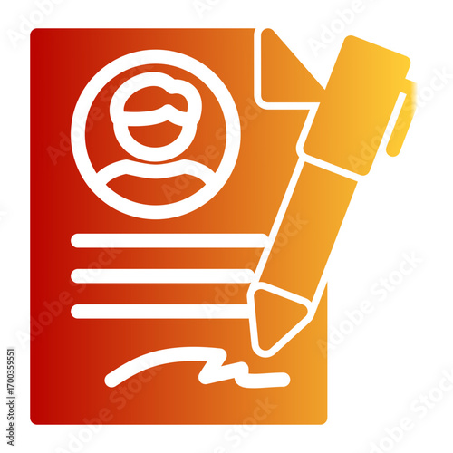 Job Work Agreement icon from the Hiring icon collection (Glyph Gradient Style)