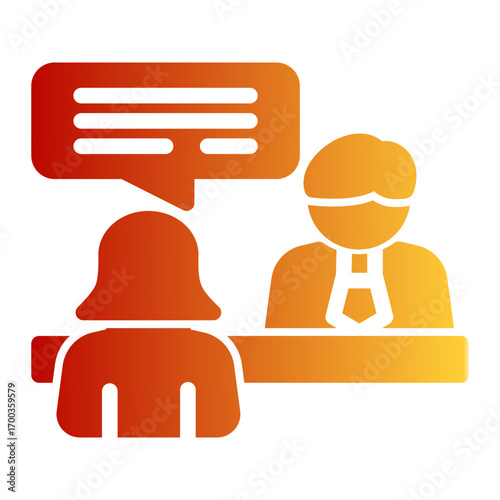 Job Candidate Meeting icon from the Hiring icon collection (Glyph Gradient Style)