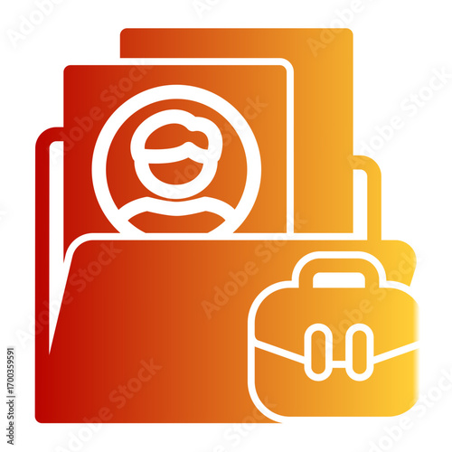 Professional Work Showcase icon from the Hiring icon collection (Glyph Gradient Style)
