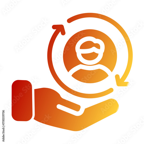 Corporate Team Worker icon from the Hiring icon collection (Glyph Gradient Style)