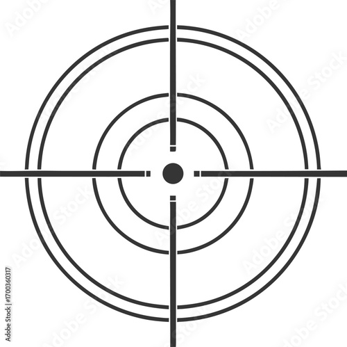 Black Crosshair Reticle Graphic Clean Minimalist Target Icon